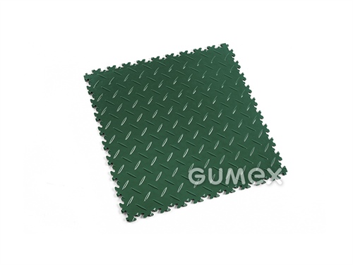 Dlaždica pre stredné zaťaženie FORTELOCK 2050, hrúbka 7mm, 510x510mm, 92°Sh, dezén diamant, PVC, zelená